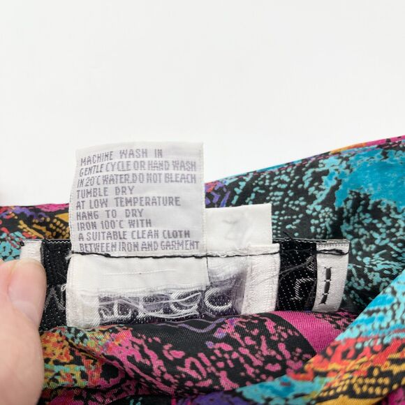 Vintage Maxilou Womens Blouse Size 8 Satin Vibrant Dopamine Colorful Statement - Picture 7 of 9